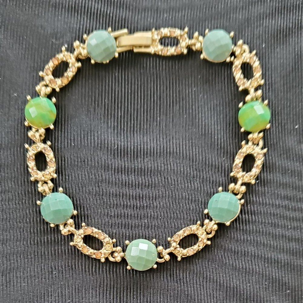 Green and Diamond Cercles Bracelet